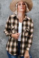 Checked Flannel Shirt for Women with Chest Pockets