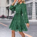Boho Chic Women's Dress with Button Closure and Tie Belt