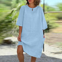 Chic Airy Dress with Convenient Pockets and Stylish Neckline
