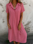 Chic Women's Short Sleeve Shirt Dress