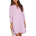 Chic Women's Shirt Dress with Pocket Detail