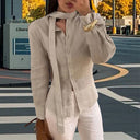 Chic Flowing Blouse with Tie Detail