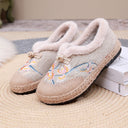 Chic Floral Embroidery Women's House Slippers