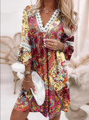 V-Neck Ruffle Women's Dress for Effortless Style