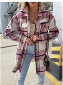 Chic Women's Checkered Blouse with Button Detail