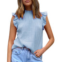 Chic Women's Blouse with Ruffled Collar Design