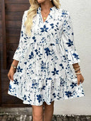 Floral Ruffle Women's Dress - Stylish Everyday Wear
