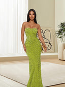 Shimmering Sequin Evening Dress for Women - Figure-Hugging Glam