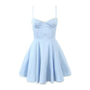 Women's A-Line Dress with Lace Detail and Adjustable Straps