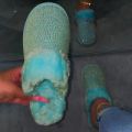 Sparkling Glitter Slippers with Plush Fur