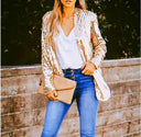 Sequin-Trimmed Women's Blazer for Chic Style