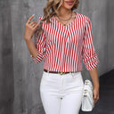 Chic Striped V-Neck Blouse for Women