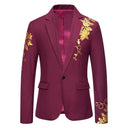 Floral Design Women's Blazer with Silky Finish