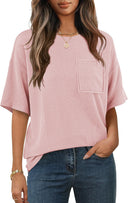 Striped Women's T-Shirt with Pocket Detail