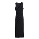 Chic Solid Color Sleeveless Pleated Dress
