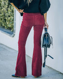 Women's Corded Fabric Flared Jeans