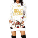 Festive Women's Hooded Dress with Reindeer Design