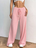 Women's Relaxed Fit Pants with Stretch Waist and Pockets