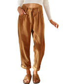 Chic Women's High-Waist Pleated Pants