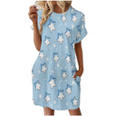 Floral Print Women's Summer Dress with Pockets
