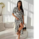 Women's High Slit Butterfly Sleeve Dress