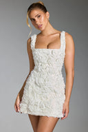 Floral Appliqué Mini Dress for Women