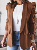 Chic Women's Blazer with Puff Sleeves