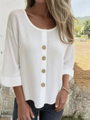 Chic Women's Blouse with Button Accents