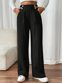 Women's High-Waisted Wide Leg Pants with Pockets