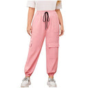 Stylish Women's Cargo Pants with Elastic Waist and Versatile Pockets