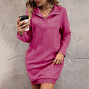 Chic Women's Sweat Dress with Modern Button Accents