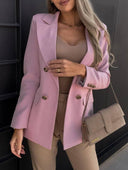 Chic Women's Double Button Blazer with Tailored Cut