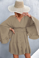 Chic Women's Wrap Dress with Statement Sleeves