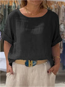 Chic Women's Linen Blouse for Effortless Style