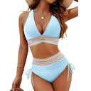 Chic High-Waisted Women's Bikinis with Stylish Accents