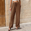 Women's Elastic Waistband Pants with Side Pockets