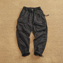 Women's Elastic Waist Cargo Pants with Multi-Pocket Design