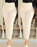 Chic High-Waisted Trousers with Pleated Design