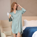 Classic Button-Down Nightgown for Women