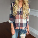 Checked Long Sleeve Women's Blouse for Effortless Style