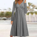 Chic Long Sleeve Cross Design Dress