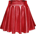 Women's Glossy Sheath Dress with Flared Hem