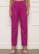 Chic High-Waisted Trousers with Pleats for Women