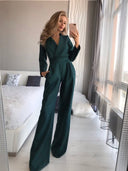 Chic Women's Wrap Jumpsuit with Wide Legs
