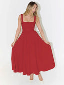 Stylish Women's A-Line Maxi Dress with Square Neck