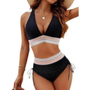 Chic High-Waisted Women's Bikinis with Stylish Accents