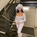 Chic Women's Bodysuit with Deep Neckline