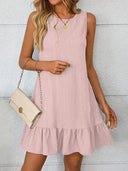 Women's Ruffled Hem Sleeveless Summer Dress