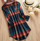 Chic Checkered Long Sleeve Blouse for Women