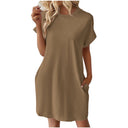 Chic Women's T-Shirt Dress with Convenient Pockets